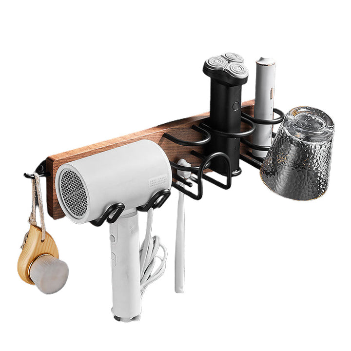 Lisslune | Wood & Aluminum Bathroom Set Brown Bathroom Accessory Set