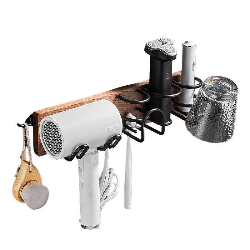 Lisslune | Wood & Aluminum Bathroom Set Brown Bathroom Accessory Set