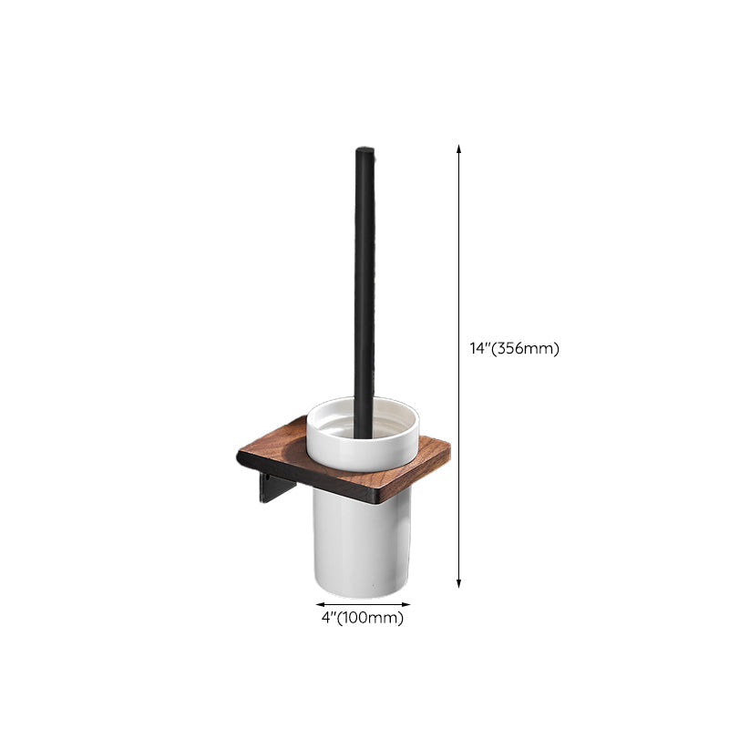 Lisslune | Wood & Aluminum Bathroom Set Brown Bathroom Accessory Set