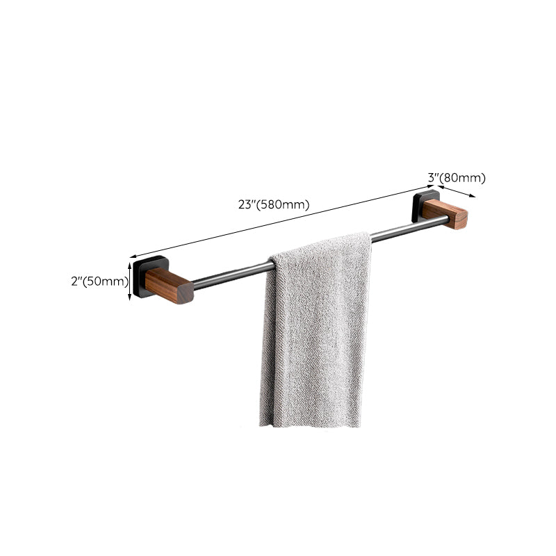Lisslune | Wood & Aluminum Bathroom Set Brown Bathroom Accessory Set
