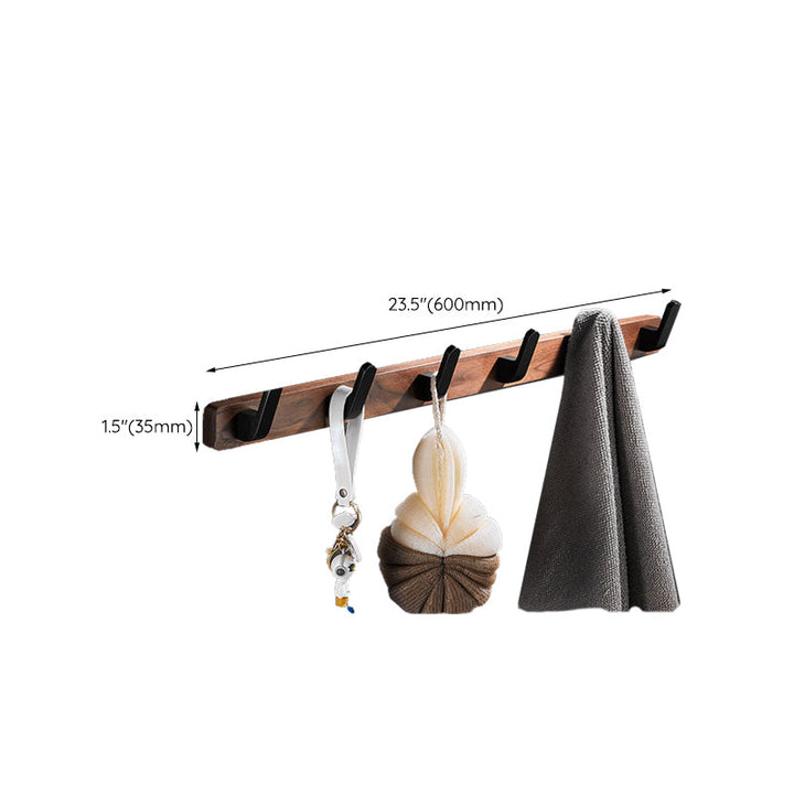 Lisslune | Wood & Aluminum Bathroom Set Brown Bathroom Accessory Set