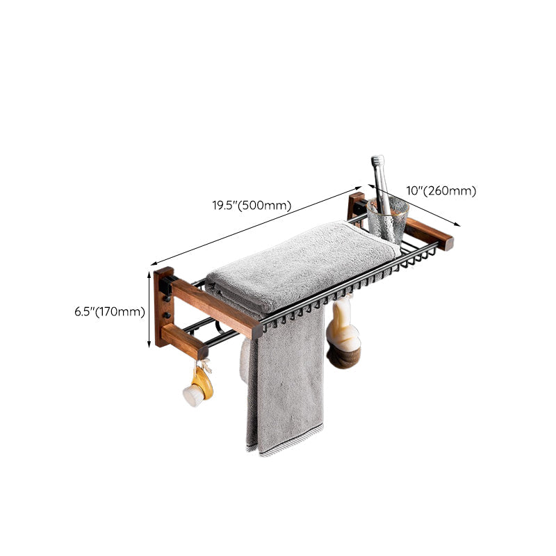 Lisslune | Wood & Aluminum Bathroom Set Brown Bathroom Accessory Set