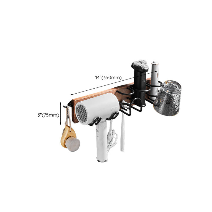 Lisslune | Wood & Aluminum Bathroom Set Brown Bathroom Accessory Set