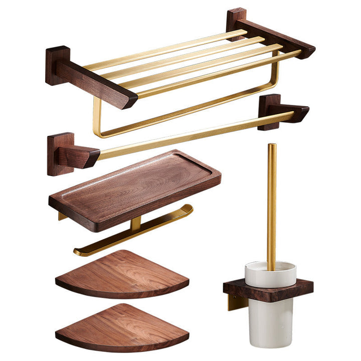 Lisslune | Traditional Bathroom Accessory Set Bathroom Shelf Paper Holder Gold Bathroom Set