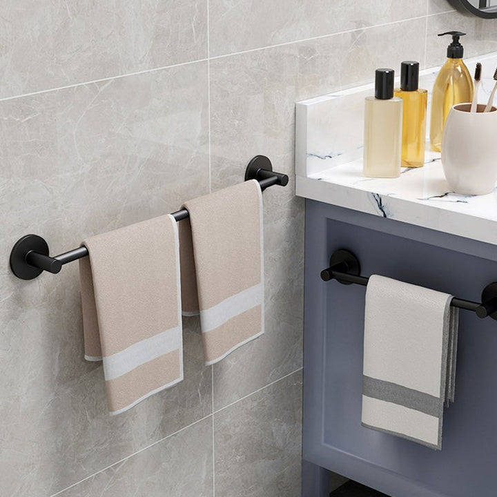 Lisslune | Aluminium Bathroom Hardware Set Black Bathroom Accessories Kit Towel Holder