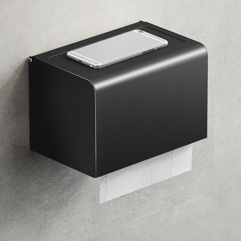 Lisslune | Contemporary bathroom accessory set with black finish and bath shelf/towel bar