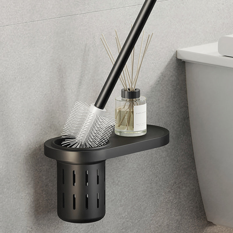 Lisslune | Contemporary bathroom accessory set with black finish and bath shelf/towel bar
