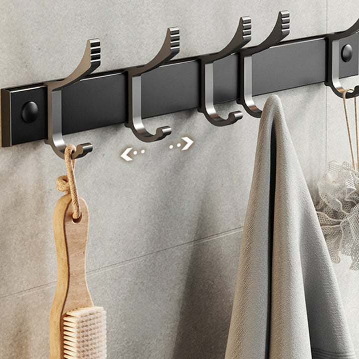 Lisslune | Contemporary bathroom accessory set with black surface and bath shelf/towel bar