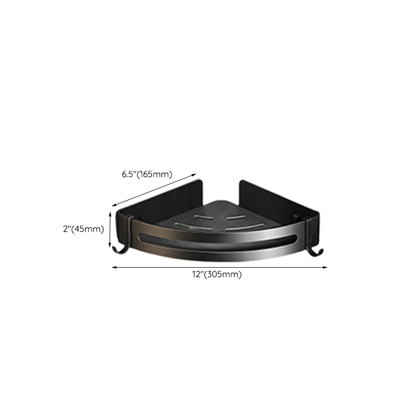 Lisslune | Contemporary bathroom accessory set with black finish and bath shelf/towel bar