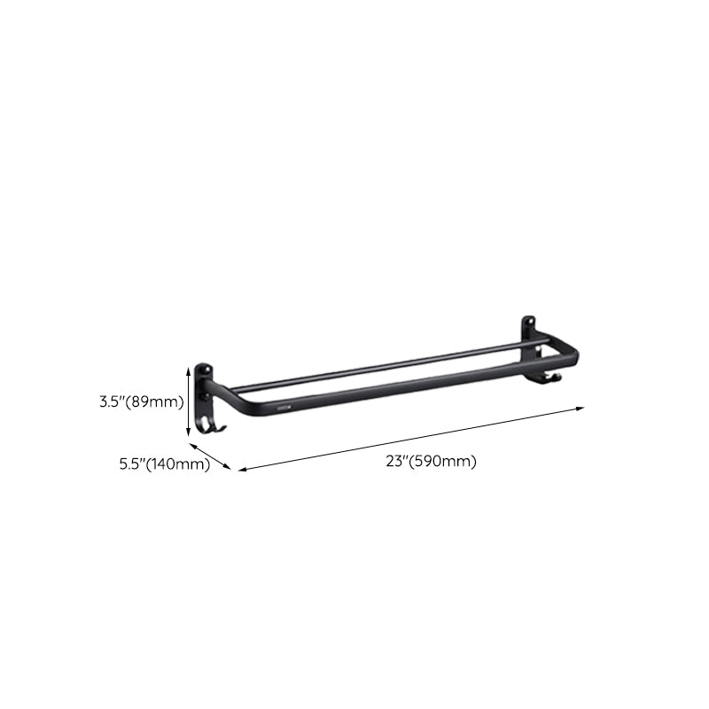 Lisslune | Contemporary bathroom accessory set with black surface and bath shelf/towel bar