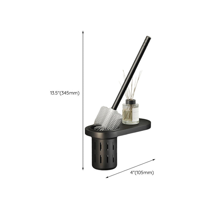 Lisslune | Contemporary bathroom accessory set with black finish and bath shelf/towel bar