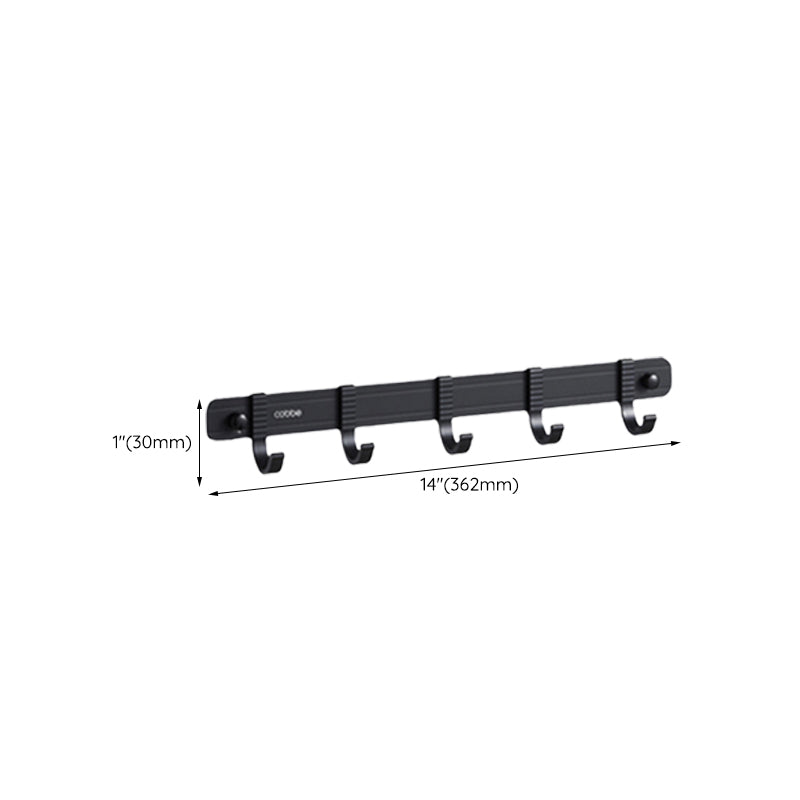 Lisslune | Contemporary bathroom accessory set with black surface and bath shelf/towel bar