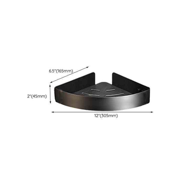 Lisslune | Contemporary bathroom accessory set with black surface and bath shelf/towel bar