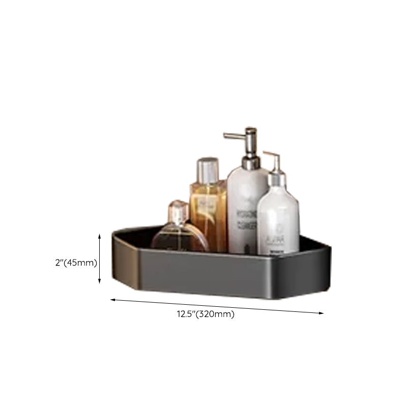 Lisslune | Contemporary bathroom accessory set with black surface and bath shelf/towel bar