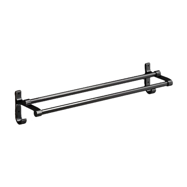 Lisslune | Classic Bathroom Accessories Set in Aluminum Black Finish Bathrobe Hook/ Towel Bar
