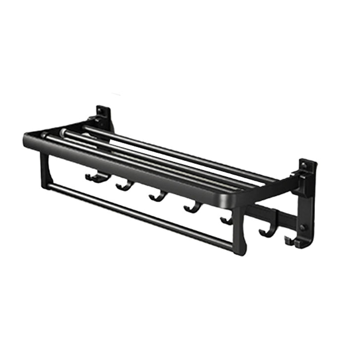 Lisslune | Classic Bathroom Accessories Set in Aluminum Black Finish Bathrobe Hook/ Towel Bar