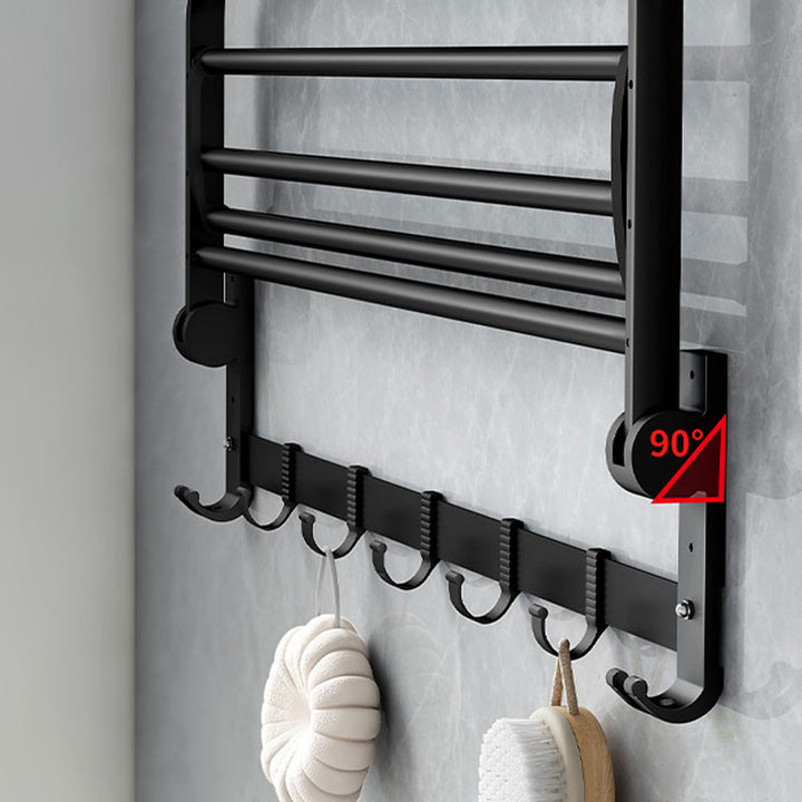 Lisslune | Classic Bathroom Accessories Set in Aluminum Black Finish Bathrobe Hook / Towel Bar