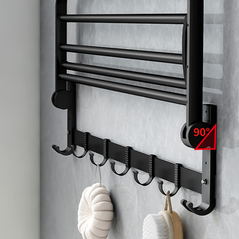 Lisslune | Classic Bathroom Accessories Set in Aluminum Black Finish Bathrobe Hook/ Towel Bar