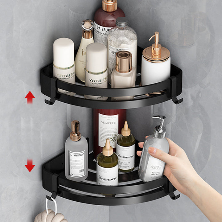 Lisslune | Classic Bathroom Accessories Set in Aluminum Black Finish Bathrobe Hook/ Towel Bar