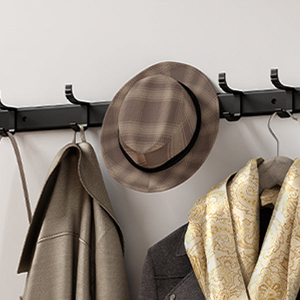 Lisslune | Classic Bathroom Accessories Set in Aluminum Black Finish Bathrobe Hook / Towel Bar