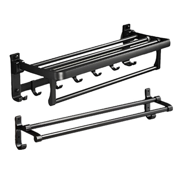 Lisslune | Classic Bathroom Accessories Set in Aluminum Black Finish Bathrobe Hook/ Towel Bar
