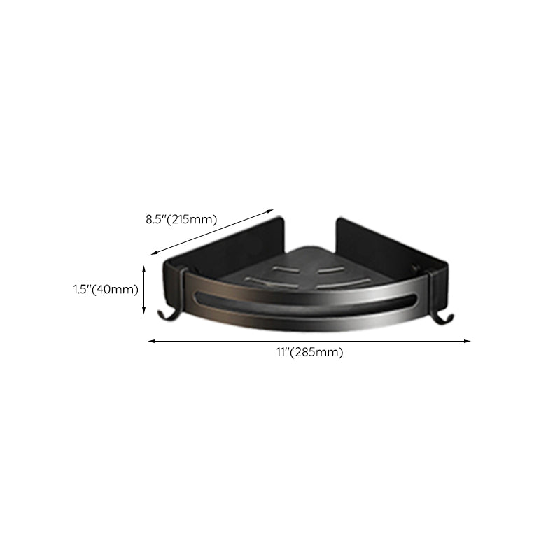 Lisslune | Classic Bathroom Accessories Set in Aluminum Black Finish Bathrobe Hook / Towel Bar