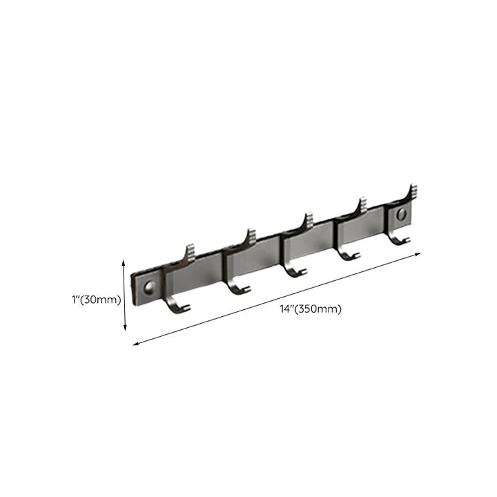 Lisslune | Classic Bathroom Accessories Set in Aluminum Black Finish Bathrobe Hook / Towel Bar