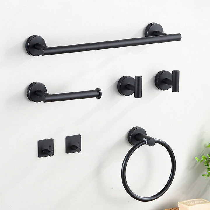 Lisslune | Modern Bathroom Hardware Set made of Stainless Steel Brushed Chrome Towel Bar/Ring & Bathrobe Hook