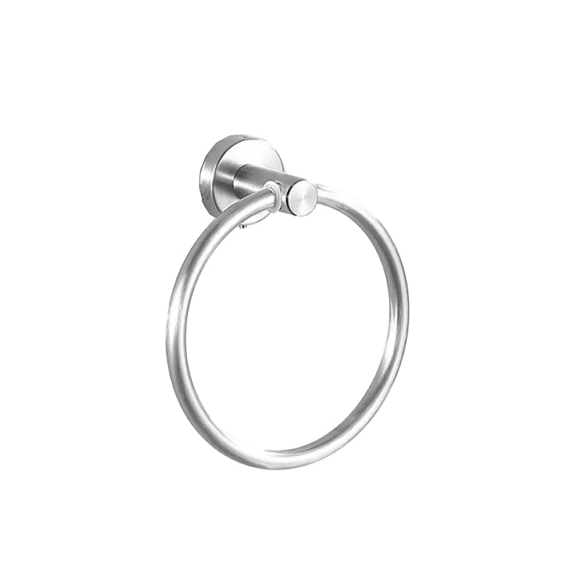 Lisslune | Modern Bathroom Hardware Set made of Stainless Steel Brushed Chrome Towel Bar/Ring & Bathrobe Hook