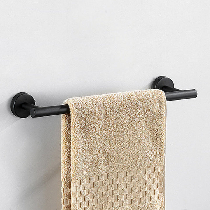 Lisslune | Modern Bathroom Hardware Set made of Stainless Steel Brushed Chrome Towel Bar/Ring & Bathrobe Hook