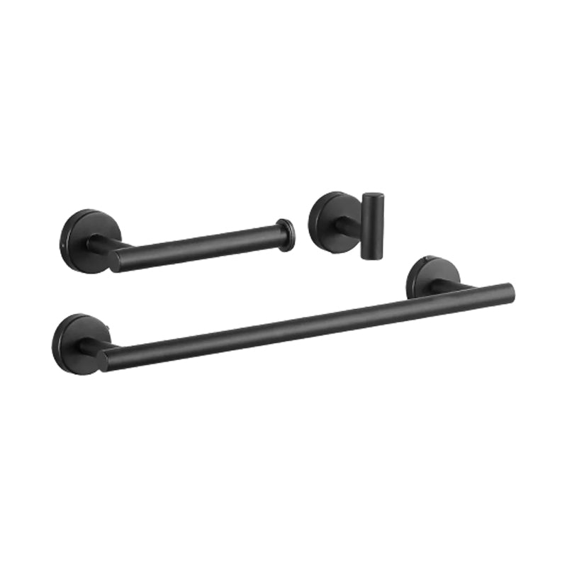 Lisslune | Modern Bathroom Hardware Set made of Stainless Steel Brushed Chrome Towel Bar/Ring & Bathrobe Hook