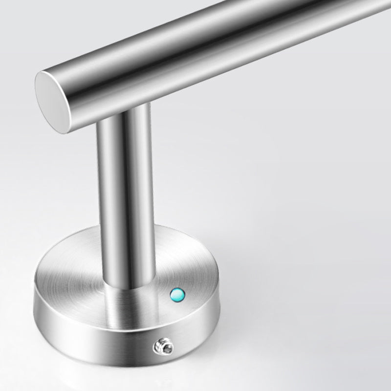 Lisslune | Modern Bathroom Hardware Set made of Stainless Steel Brushed Chrome Towel Bar/Ring & Bathrobe Hook
