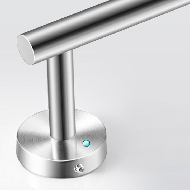 Lisslune | Modern Bathroom Hardware Set made of Stainless Steel Brushed Chrome Towel Bar/Ring & Bathrobe Hook