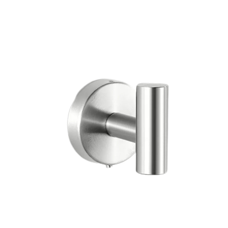 Lisslune | Modern Bathroom Hardware Set made of Stainless Steel Brushed Chrome Towel Bar/Ring & Bathrobe Hook