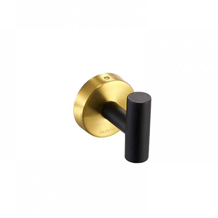 Lisslune | Modern Bathroom Hardware Set made of Stainless Steel Brushed Chrome Towel Bar/Ring & Bathrobe Hook