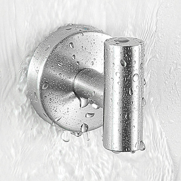 Lisslune | Modern Bathroom Hardware Set made of Stainless Steel Brushed Chrome Towel Bar/Ring & Bathrobe Hook