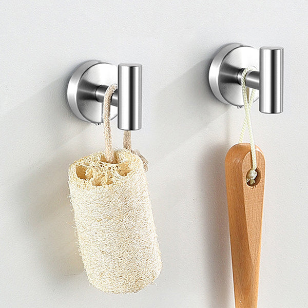 Lisslune | Modern Bathroom Hardware Set made of Stainless Steel Brushed Chrome Towel Bar/Ring & Bathrobe Hook