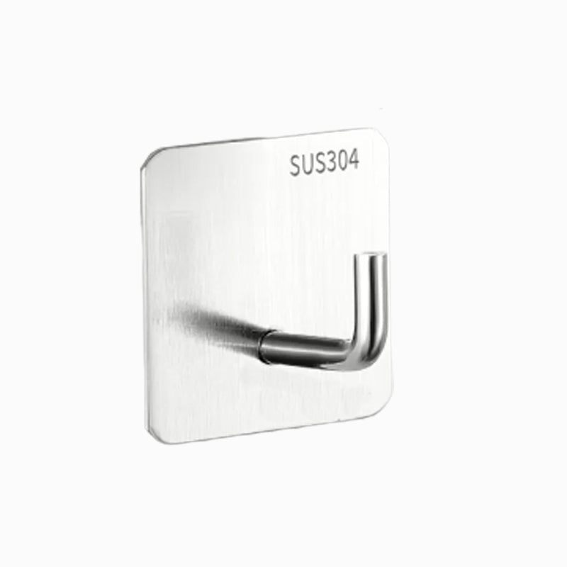 Lisslune | Modern Bathroom Hardware Set made of Stainless Steel Brushed Chrome Towel Bar/Ring & Bathrobe Hook