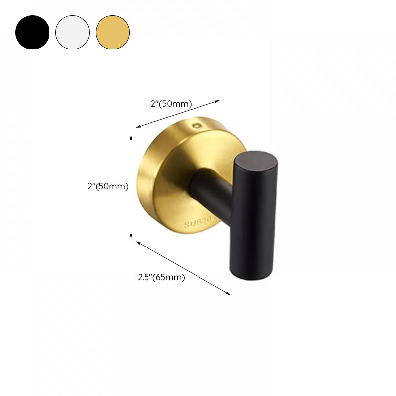 Lisslune | Modern Bathroom Hardware Set made of Stainless Steel Brushed Chrome Towel Bar/Ring & Bathrobe Hook