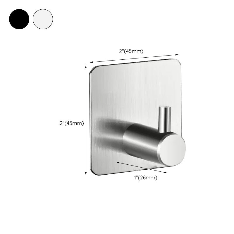 Lisslune | Modern Bathroom Hardware Set made of Stainless Steel Brushed Chrome Towel Bar/Ring & Bathrobe Hook