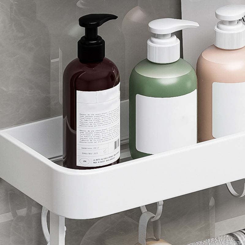 Lisslune | Contemporary Bathroom Accessory Set Metal Bathroom Shelf in White