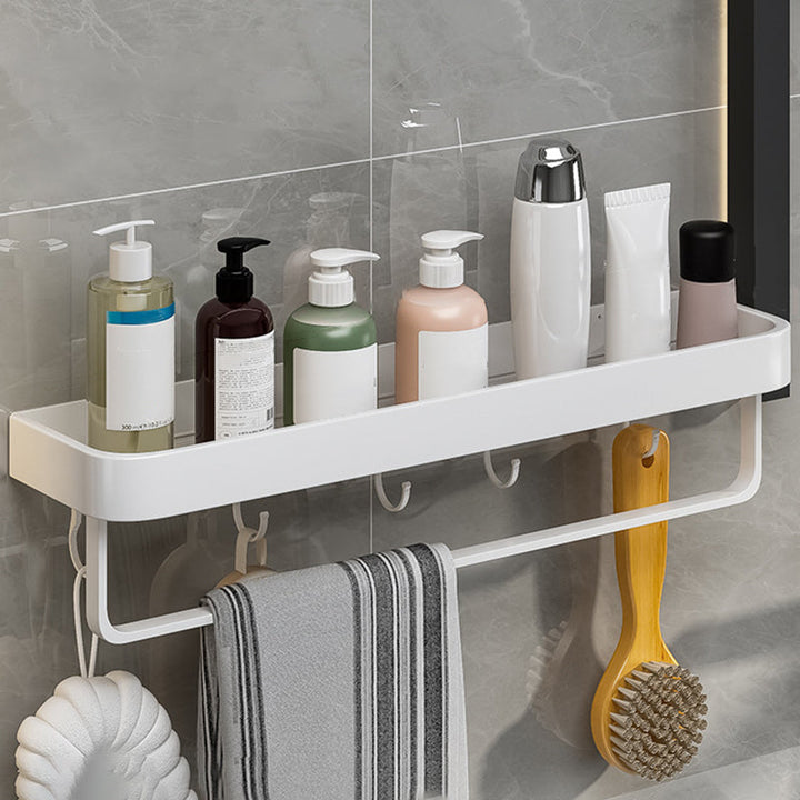 Lisslune | Contemporary Bathroom Accessory Set Metal Bathroom Shelf in White