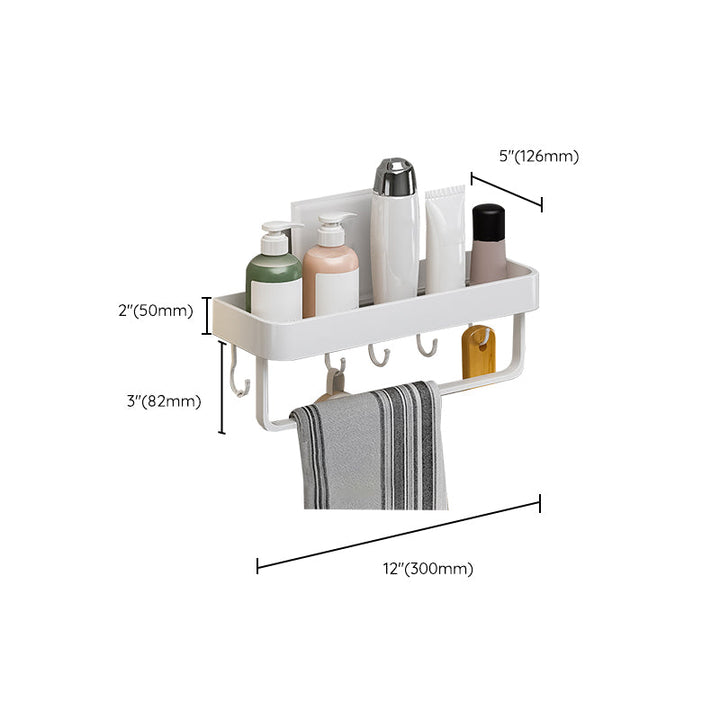 Lisslune | Contemporary Bathroom Accessory Set Metal Bathroom Shelf in White