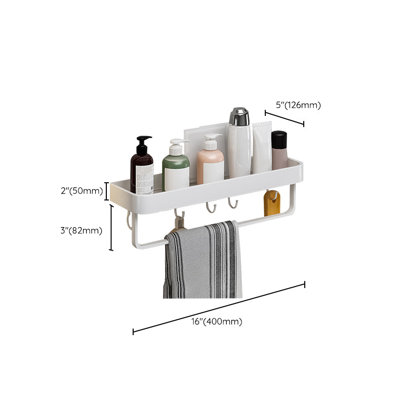 Lisslune | Contemporary Bathroom Accessory Set Metal Bathroom Shelf in White