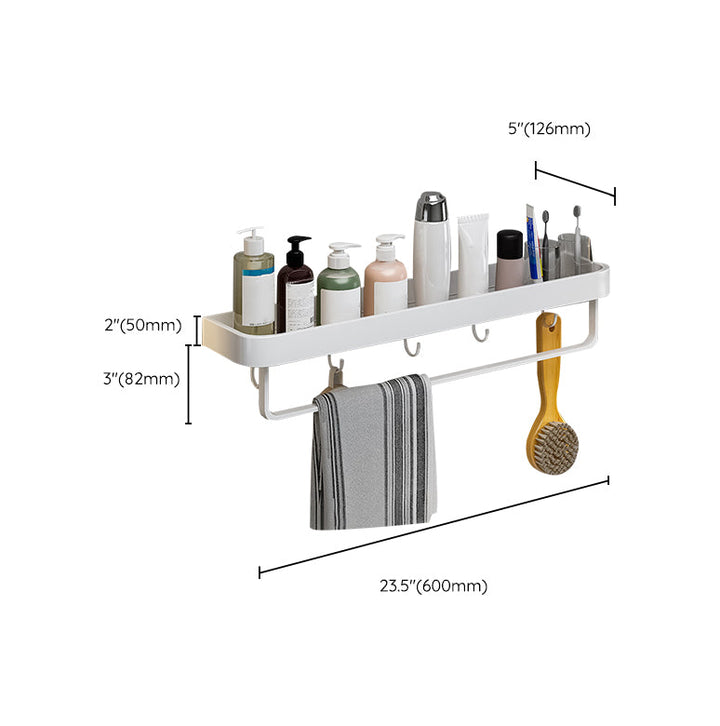Lisslune | Contemporary Bathroom Accessory Set Metal Bathroom Shelf in White