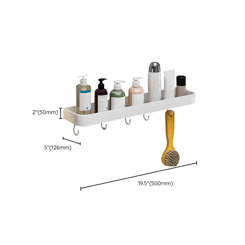 Lisslune | Contemporary Bathroom Accessory Set Metal Bathroom Shelf in White