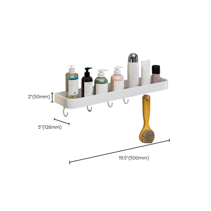 Lisslune | Contemporary Bathroom Accessory Set Metal Bathroom Shelf in White
