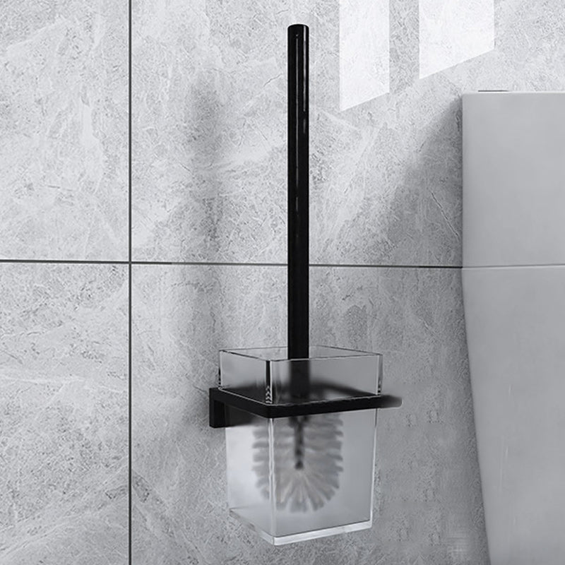 Lisslune | Black 6-piece Bathroom Accessory Set Modern Shower Curtain Rod / Bathrobe Hook and Towel Bar