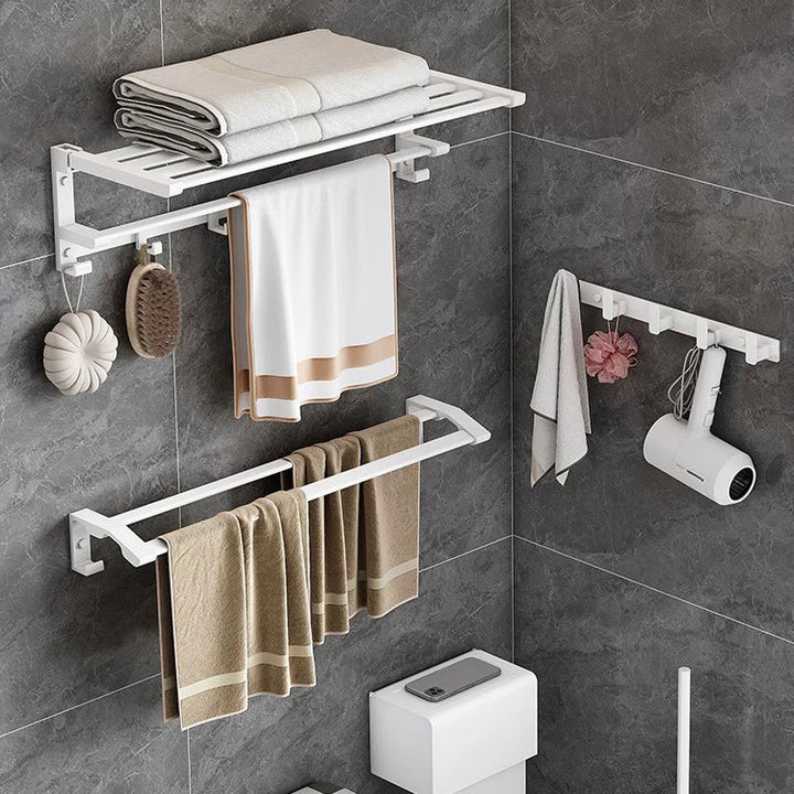 Lisslune | Modern white bathroom hardware set towel holder bath shelf bathroom hardware set
