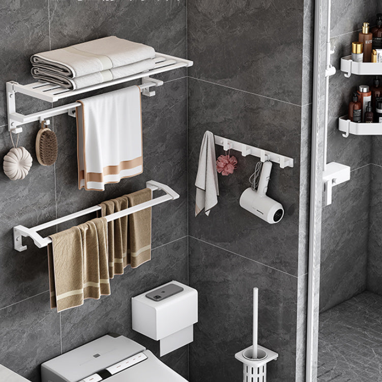 Lisslune | Modern white bathroom hardware set towel holder bath shelf bathroom hardware set